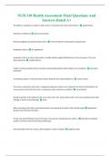 NUR 310 Health Assessment Final Questions And Answers Rated A+