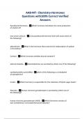 AAB-MT- Chemistry-Hormones Questions with100% Correct Verified Answers