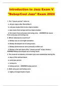 Introduction to Jazz Exam V "Bebop/Cool Jazz" Exam 2024