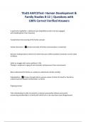 TExES AAFCSTest- Human Development & Family Studies 8-12 | Questions with 100% Correct Verified Answers