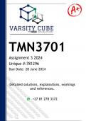 TMN3701 Assignment 3 (DETAILED ANSWERS) 2024 - DISTINCTION GUARANTEED