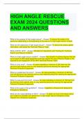 HIGH ANGLE RESCUE EXAM 2024 QUESTIONS AND ANSWERS 