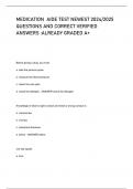 MEDICATION AIDE TEST NEWEST 2024/2025 QUESTIONS AND CORRECT VERIFIED ANSWERS :ALREADY GRADED A+