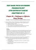 TEST BANK FOCUS ON NURSING PHARMACOLOGY (8TH EDITION BY KARCH) CHAPTERS 06-10