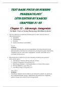 TEST BANK FOCUS ON NURSING PHARMACOLOGY (8TH EDITION BY KARCH) CHAPTERS 31-35