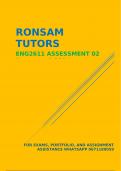 ENG2611 ASSIGNMENT 02 ANSWERS DUE 25 JUNE 2024. This document contains well answered and unique answers that will help you score a very good mark, contact 0/6/7/1/1/8/9/0/5/9 for assignment and exam assistance.