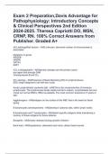 Exam 2 Preparation,Davis Advantage for Pathophysiology Introductory Concepts & Clinical Perspectives 2nd Edition 2024-2025. Theresa Capriotti DO, MSN, CRNP, RN. 100% Correct Answers from Publisher. Graded A+