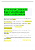 NAUI Nitrox Diver Final Exam with Complete Solutions Graded A+