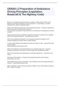 CERAD L3 Preparation of Ambulance Driving Principles (Legislation, Roadcraft & The Highway Questions with solutions 2024