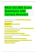 NAUI SCUBA Exam Questions with Correct Answers 