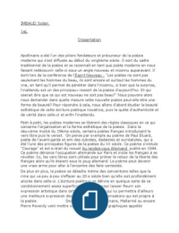 Dissertation sur Apollinaire et le surréalisme dans la poésie