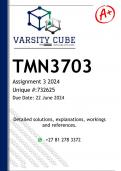 TMN3703 Assignment 3 (DETAILED ANSWERS) 2024 - DISTINCTION GUARANTEED 