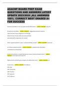 AGACNP BOARD PREP EXAM  QUESTIONS AND ANSWERS LATEST  UPDATE 2023/2024 ,ALL ANSWERS  100% CORRECT BEST GRADED A+  FOR SUCCESS