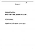 Applied Auditing AUE4862/NAU4862/ZAU4862  2023 Module  Department of Financial Governance