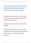 TYPE B LICENSE TFM01 2023-2024 EXAM |ACTUAL  EXAM QUESTIONS AND CORRECT ANSWERS  (VERIFIED ANSWERS ) ALREADY GRADED A+.