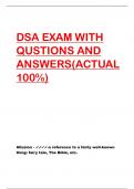 DSA EXAM WITH QUSTIONS AND ANSWERS(ACTUAL100%)