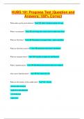HUBS 191 Progress Test |Question and  Answers| 100% Correct