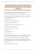 Arkansas Driver's License Test Study Guide Revised Questions and Answers / Sure A+