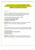 CCRN CRITICAL CARE REGISTERED NURSE NEWEST EXAM LATEST 2022 QUESTIONS AND 100% CORRECT ANSWERS TEST BANK