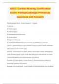 ANCC Cardiac-Nursing Certification Exam: Pathophysiologic Processes Questions and Answers