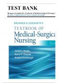 Test Bank for Brunner & Suddarth's Textbook of Medical-Surgical Nursing, 15th Edition by Hinkle/ All Chapters 1- 68 Guide