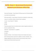 CGFM - Exam 1: Government Environment Questions and Answers 100% Pass