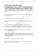 AMT MLT EXAM STUDY GUIDE/PRACTICE TEST #2 QUESTIONS AND ANSWERS WITH SOLUTIONS 2024