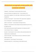 Abdominal sonography study guide with complete solutions