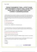 FISDAP PARAMEDIC FINAL EXAM LATEST 2024 PARAMEDIC FISDAP FINAL EXAM TEST BANK REAL EXAM QUESTIONS AND CORRECT ANSWERS AGRADE