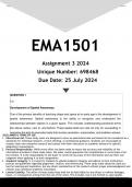 EMA1501 Assignment 3 (ANSWERS) 2024 - DISTINCTION GUARANTEED