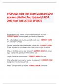 IHOP 2024 Host Test Exam Questions And  Answers (Verified And Updated)// IHOP  2019 Host Test LATEST UPDATE