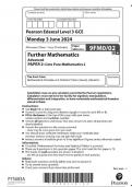 EDEXCEL A LEVEL FURTHER MATHS 2024 PAPER 2 CORE PURE MATHEMATICS 2 QP AND MARKSCHEME [VERIFIED]