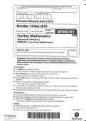 EDEXCEL AS LEVEL FURTHER MATHS 2024 PAPER 1 CORE PURE QP AND MARKSCHEME [VERIFIED]