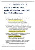 ATI Pediatric Proctor (Exam solutions, with updated complete resources for 2024 ATI Exams)