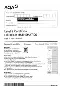 AQA GCSE FURTHER MATHS 2024 PAPER 1 QP AND MARKSCHEME [VERIFIED]