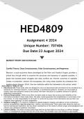 HED4809 Assignment 4 (ANSWERS) 2024 - DISTINCTION GUARANTEED