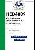 HED4809 Assignment 4 (QUALITY ANSWERS) 2024.