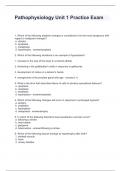 Pathophysiology Unit 1 Practice Exam Questions and Answers 2024