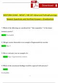 NR 507 Midterm Exam 2024 / NR 507 Week 4 Midterm Advanced Pathophysiology Expected Questions and Answers (2024 / 2025) (Verified Answers)- Chamberlain 