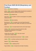 Final Exam NUR 203 #2 (Respiratory and Cardiac) Questions with verified correct answers 