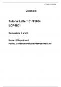 Tutorial Letter 101/3/2024 LCP4801  Semesters 1 and 2  Name of Department Public, Constitutional and International Law