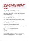 NECI 911 Officer Cert Exam 2024 | NECI  911 Officer Cert Exam Update Latest  2024 Questions and Correct Answers  Rated A+