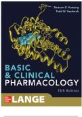 Test Bank - Basic and Clinical Pharmacology 15th Edition By Bertram G. Katzung