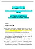 SOLUTIONS MANUAL CORPORATE FINANCE  ROSS, WESTERFIELD, JAFFE, AND JORDAN 12TH EDITION  PREPARED BY: BRAD JORDAN UNIVERSITY OF KENTUCKY JOE SMOLIRA BELMONT UNIVERSITY