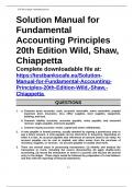 Solution Manual for Fundamental Accounting Principles 20th Edition Wild, Shaw, Chiappetta