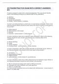 ATI PHARM PRACTICE EXAM WITH CORRECT ANSWERS #11