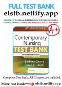 THE Test Bank for Contemporary Nursing 8th Edition Cherry