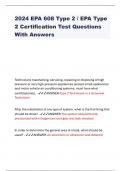 2024 EPA 608 Type 2 / EPA Type 2 Certification Test Questions With Answers