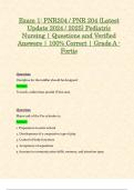 Exam 1: PNR204 / PNR 204 (Latest 2024 / 2025 Updates STUDY BUNDLE WITH COMPLETE SOLUTIONS) Pediatric Nursing | Questions and Verified Answers | 100% Correct | Grade A – Fortis