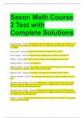 Saxon Math Course 2 Test with Complete Solutions 